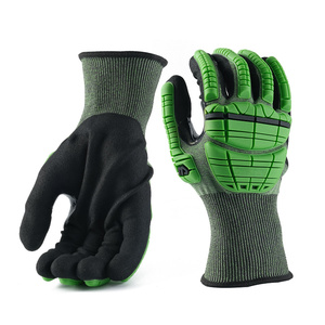 Guantes de Trabajo EN388 Resistentes a Cortes, con Protección Contra Impactos TPR, HPPE, Recubrimiento de Nitrilo Arenoso en la Palma, Impermeables, de Seguridad - Product Image 3