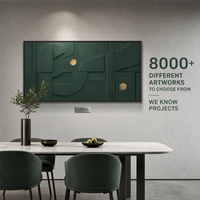 Décoration murale 3D multicouche en PVC découpé géométrique cercle vert foncé et or, cadre doré, pour hôtels, couloirs professionnels, halls d'accueil, murs d'accentuation, sur mesure, en gros
