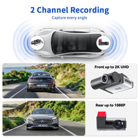 Perekam Mobil 4G 2K Dash Cam Koneksi Aplikasi Langsung Kamera Belakang Lensa Ganda ADAS Peringatan Keluar Jalur GPS Perekam Video 1 Tahun