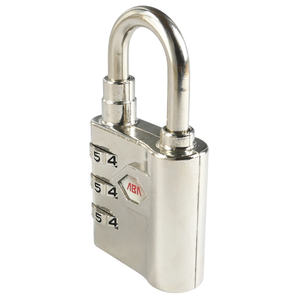Cadenas mécanique stable à combinaison à 3 chiffres en alliage de zinc chromé pour casier de dortoir, sac à dos, valise de voyage, serrure à code de sécurité - Product Image 1