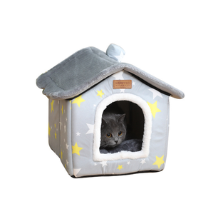 أثاث فاخر قابل للطي XL للقطط الداخلية ، منزل مكعب وسرير للحيوانات الأليفة ، خيمة مخبأ للحيوانات الأليفة الصغيرة المتعددة لفصل الشتاء - Product Image 5