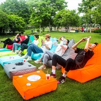 Housse de pouf d'extérieur imperméable sans rembourrage, pouf flottant pour piscine, pouf de jardin, pouf de plage, chaise pouf surdimensionnée pour la relaxation, doux et confortable