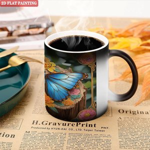 Sublimation <b>Mug</b> Frosted Black 11oz Ceramic Heat Activated Color Changing Cup Holiday Gift <b>Set</b> - Product Image 5