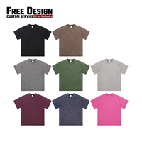 Kaus lengan pendek Vintage pria kustom T-Shirt kelas berat 100% katun Batik kosong gaya jalan pola Solid teknik dicuci