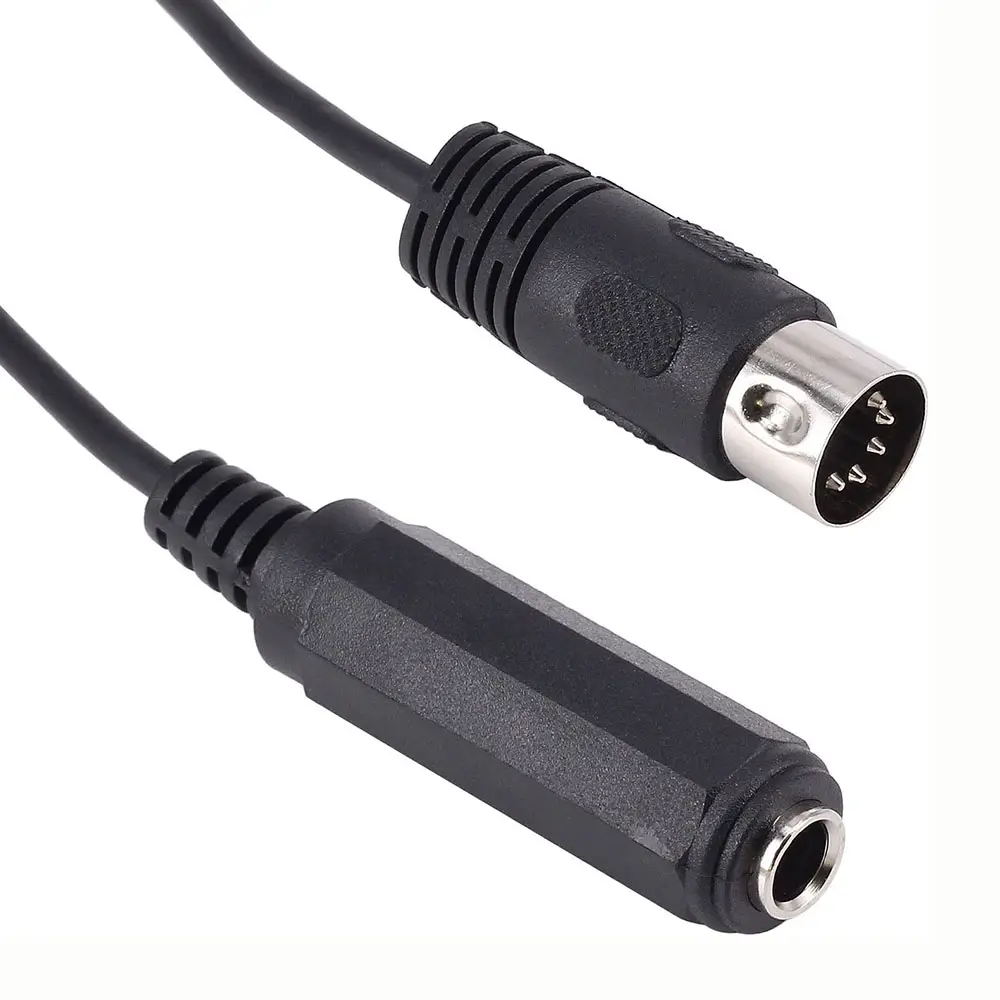 5-Pin Din Male to Monoprice 6.35mm (1/4 Inch) Female Audio Adapter Cable for MIDI Keyboard, Synthesizer, Organ, ect