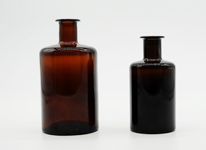 Boticario de cristal ámbar oscuro con tapón de tapa de vidrio, frasco marrón, fabricante al por mayor, 500ml /1000ml - Product Image 4