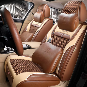 Nouveauté : Ensemble complet de housses de siège auto en cuir PU de luxe, cinq places, universelles pour toutes les saisons - Product Image 3