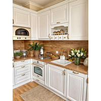 Armoire de cuisine blanche personnalisée laquée MDF bois mélaminé armoire de cuisine rangement mural style américain