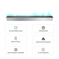 Cheminée électrique d'intérieur moderne de 750mm à vapeur d'eau LED Style flamme Insert en acier pour villas Design linéaire