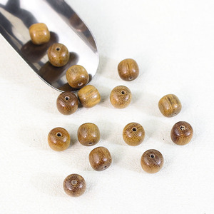 Cuentas de madera de sándalo de 8x9 mm, cuentas redondas sueltas con vetas de madera para la fabricación de joyas, pulseras y accesorios budistas - Product Image 1