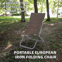 Chaise pliante de camping en plein air en tissu Oxford 600D, chaise pliante rectangulaire portable en métal pour balcon, chaise d'extérieur en tissu Oxford
