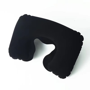 Comfortable <strong>U</strong>-Shaped Inflatable Travel Neck <strong>Pillow</strong> Flocked Fabric Air <strong>Pillow</strong> Support Head Neck/Lumbar for Traveling - Product Image 4