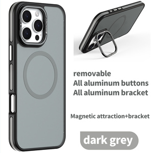 เคสโทรศัพท์มีกระดุมแม่เหล็กสำหรับ <span class=keywords><strong>iPhone</strong></span> 17 16 PRO MAX 15 <span class=keywords><strong>PLUS</strong></span> 14 13 12 11เคสกรอบเลนส์อลูมิเนียม - Product Image 3