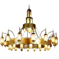 Lustre islamique en laiton doré pour mosquée, éclairage personnalisé pour grands projets, lampe suspendue pour église