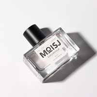 Bouteille de pulvérisateur de parfum en verre rectangulaire courte à capuchon lourd noir mat