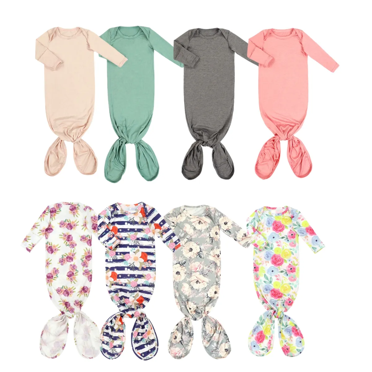 Venta al por mayor de fábrica de manga larga suave lindo estampado saco de dormir batas de dormir ropa de dormir para bebés recién nacidos niñas bebés niños