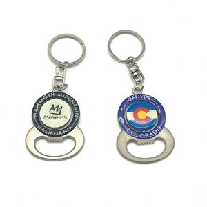 Llaveros de acero inoxidable AI-MICH con abridor de botellas giratorio, monedas para carritos, fotos y logotipos personalizados, impresos con letterpress, diseño personalizable - Product Image 2
