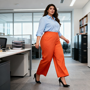 <span class=keywords><strong>Pantaloni</strong></span> da donna taglie forti <span class=keywords><strong>in</strong></span> <span class=keywords><strong>lino</strong></span> <span class=keywords><strong>misto</strong></span> Comfort con cinturino elastico <span class=keywords><strong>in</strong></span> vita con cerniera a mosca funzionale tasche inclinate sul retro - Product Image 5