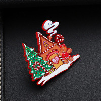 Personnaliser Joyeux Noël Métal Artisanat Cadeaux logo 3D UV Impression Enduit Épinglette Broche Fabricant