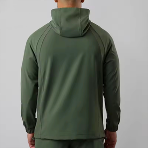 <span class=keywords><strong>Tuta</strong></span> Sportiva in Nylon a Due Pezzi Personalizzata, Pantaloni da Allenamento Primaverili e Felpa con Zip Completa, Abbigliamento da Palestra Traspirante ad Asciugatura Rapida per <span class=keywords><strong>Uomo</strong></span> - Product Image 3