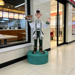 Petite sculpture de chef, peut être livrée avec une base, en résine, adaptée aux centres commerciaux, aux restaurants et à diverses autres occasions - Product Image 4