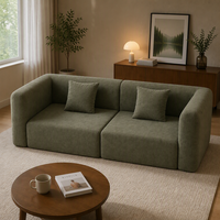 Modulares Würfel-Sofa 2-Sitzer Ecksofa Kompaktes Loveseat für Kleine Wohnzimmer Hochdichter Schaumstoff Quadratisches Blockdesign Apartment