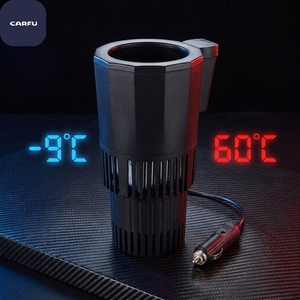 CARFU Oem Odm Manufacturing 12v Cooler Cup Holder <b>Portable</b> Mini <b>Fridge</b> Car Cooler Cup - Product Image 2