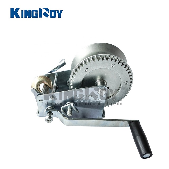 2000 Lbs  High Quality Portable Small Mini Wire Rope Cable Puller Hand Manual Winch Boat Winch for Pulling