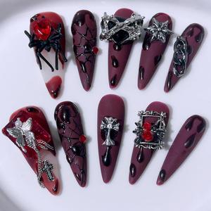 <span class=keywords><strong>Uñas</strong></span> Postizas 3D Hechas a Mano con Diseño <span class=keywords><strong>de</strong></span> <span class=keywords><strong>Halloween</strong></span> para Salón <span class=keywords><strong>de</strong></span> <span class=keywords><strong>Uñas</strong></span>, Venta al por Mayor, Aplicación en Dedos - Product Image 1