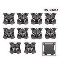 Lot de 10 pièces/sac – Accessoires d'armure de chevalier médiéval (cape, lion rouge, aigle noir) – Jouets de construction pour enfants