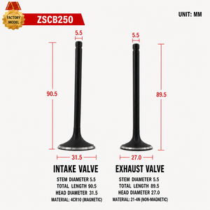 Válvula de Admisión y Escape de Motor de Motocicleta CB250, Vástago Largo de 31.5mm, Diámetro de Cabeza de 27mm para Motocicleta Zongshen de 250cc - Product Image 1