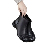Botas de Mujer Otoño/Invierno 2025, Estilo Casual, de Cuero, con Tacón Cuadrado, Cierre Lateral y Suela de Goma