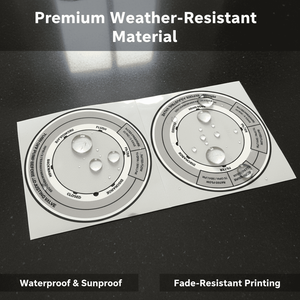 Waterproof valve indicator stickers, including <b>labels</b> for water treatment tank filters and backflushing industrial pipelines. - Product Image 2