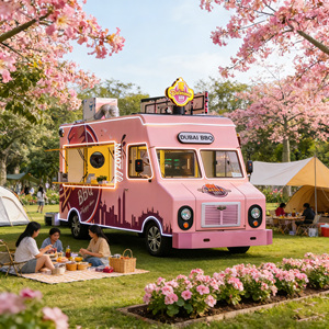 CE Certified Mobile Food Trailer Fast Food Truck Hot Dog Ice Cream Coffee Van Street Vending Cart with Full Kitchen - Product Image 1