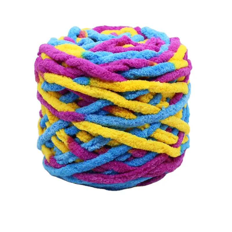 Dimuni High Quality Rich Soft Warm 100% Polyester Velvet Chenille Yarn For Crochet Knitting Chunky Yarn