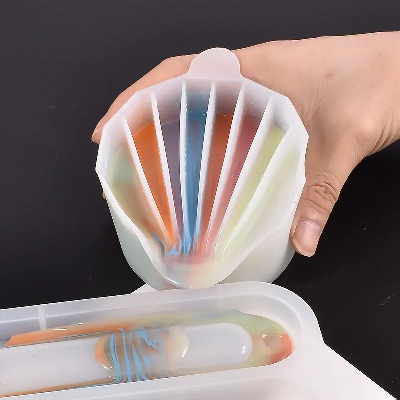 סיליקון פיצול כוסות עבור צבעי לשפוך אקריליק צבע יוצקים כוס 5 ערוצים חוצצים DIY אפוקסי שרף כלים להכנת תכשיטים קרפט