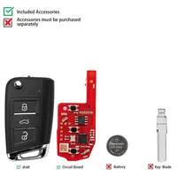 Xhorse 2nd Generation XKMQB5EN English Version Vehicle Keys with 3 Buttons Wire Remote Key in MQB Style