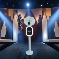 2025 Photobooth Baru Mesin Photo Booth Mudah Dipasang Kontrol Aplikasi Lampu RGB Layar Sentuh 13,3 Inci Photo Booth Dslr dengan kotak penyimpanan