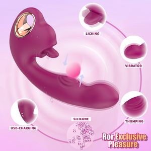 Adults Sex Toy Licking Machine Clitoris Stimulator G-Spot Medical Silicone USB Rechargeable 3-Speed IPX7 Waterproof Vibrator - Product Image 5