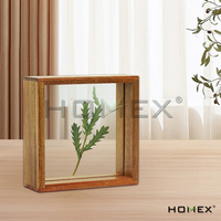 Homex | Listo para enviar Marco de fotos de madera personalizable Molduras Caja de exhibición de madera Marco de fotos de exhibición de mesa de madera