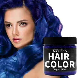 Fácil limpeza semi-permanente azul cabelo cor corante nutritivo condicionador penteado cor cera para festa