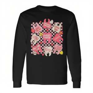 เสื้อยืดแขนยาวลายวาเลนไทน์น่ารักสำหรับทันตกรรม - Product Image 2