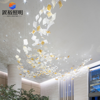 Lampe suspendue au design moderne, luminaire suspendu pour hall d'hôtel, luminaire décoratif résidentiel, lustres en métal et verre personnalisés de luxe