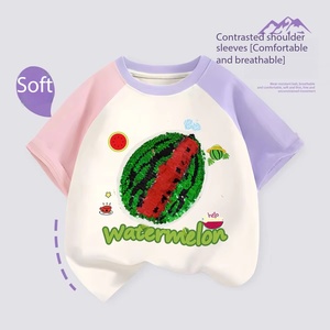 <span class=keywords><strong>T</strong></span>-<span class=keywords><strong>shirt</strong></span> réversible à paillettes pour garçons et filles, en pur coton, à manches courtes, respirant, color-block, nouvelle collection é<span class=keywords><strong>t</strong></span>é - Product Image 5