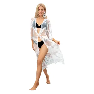 ビーチウェア2022年夏のカバーアップメーカーカスタム服セクシー透明ブランド女性