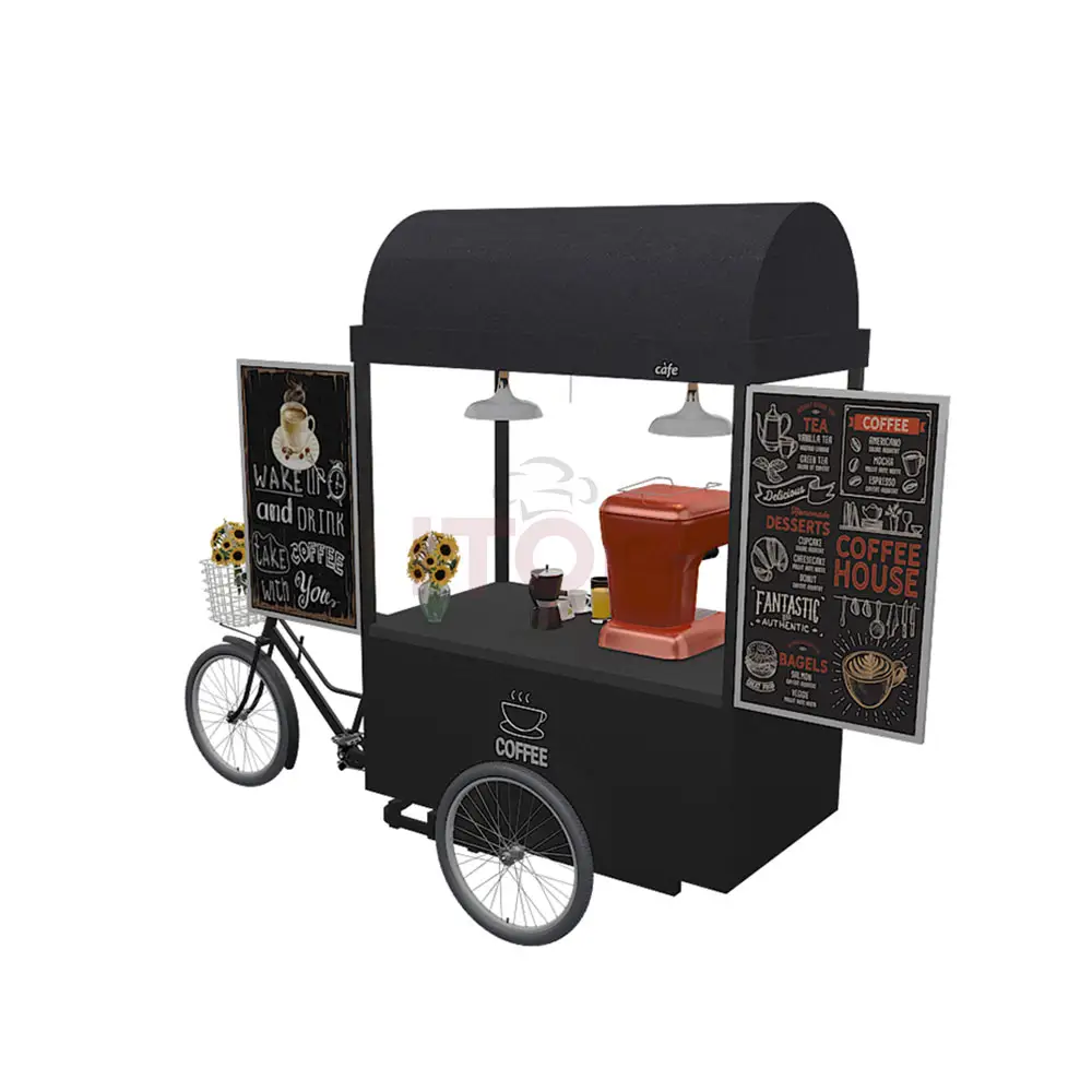 Ijsje Fiets In Fiets Food Fiets Verkoop Kleine Elektrische Driewieler Koffie Fiets Trike Trailer