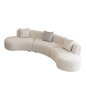 GEDO Customizable Nordic Light Luxury Fabric Canap&eacute; Living Room Furniture Modern Soft Sponge Modular Sectional Curved <strong>Sofa</strong> <strong>Set</strong> - Product Image 2