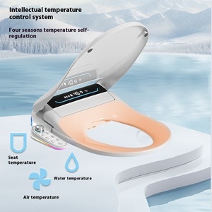 Asiento de Inodoro Eléctrico Inteligente para Uso Doméstico, Antisalpicaduras, de Espuma, Forma Alargada, con Control Remoto, de Plástico - Product Image 3