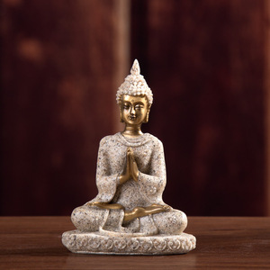 Artesanías chinas resina arena escultura Fengshui riqueza suerte estatua hogar meditación regalo Sudeste asiático <span class=keywords><strong>Buda</strong></span> - Product Image 4