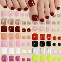 Nouvelles 96 pièces de faux ongles de luxe à presser, style mode coloré, formes cercueil et ballerine personnalisées
